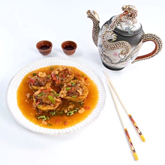 2.52 Баклажаны фаршированные мясом и креветками - изображение 3